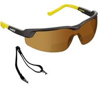 voltX 'GT Adjustable' Gafas de Seguridad de Lectura bifocales adjustables, (MARRÓN dioptria 2.0) Certificado CE EN166FT, Revestimiento antiempañamiento, Lentes UV 400. Bifocal Safety Readers.