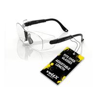 voltX 'RETRO COMPACT OVERGLASSES' - Pequeño/Mediano tamaño, seguridad industrial Overspecs-CE EN166ft certificado, (lente transparente) - antifog, rasguño resistente, protección UV
