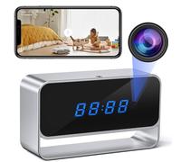 Voluart Reloj de cámara oculta, cámara espía, pantalla de hora funcional, 1080P HD WiFi, cámara de niñera con fuerte visión nocturna y detección de movimiento para seguridad en interiores y hogares