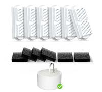 VOLUAS Filtro para Fuente de Gato - 6 filtros de carbón Activo + 6 esponjas de prefiltro - Compatible con Fuentes de cerámica de 2,2 l - Filtro Multicapa para Agua Limpia