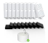 VOLUAS Filtro para Fuente de Gato - 9 filtros de carbón Activo + 9 esponjas de prefiltro - Compatible con Fuentes de cerámica de 2,2 l - Filtro Multicapa para Agua Limpia