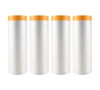 Volumen de película autoadhesiva y antipolvo para Transparent Masking Film Pack of 4 Rolls 1.5m x 20m for Auto Painting Furniture Covering