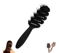 Volumizing Boar Bristle Hair Brush, Smoothing Dual-Style Hair Brush with Fluff-Up, Soft Bristles Brush for Thin and Fine Hair, Minimizes Frizz and Flyaways, Restore Shine (Black,1pc)