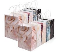 volumoon 10 Piezas Bolsas Regalo de Fiesta, Bolsa Regalo de Papel Kraft, Bolsas de Fiesta con Asas, Bolsas de Dulces, Bolsas de Papel Vistoso para Cumpleaños Graduación Bodas Navidad, 15x8x21CM