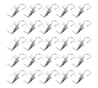 Volumoon 100 Piezas Clips de Gancho de Acero Inoxidable, Ganchos Cortina Clips, Ganchoclips para Cortina de Ducha, Clips de Cortina con Ganchos, Metal Pinzas para Cortinas Pinza Multiuso (Plata)