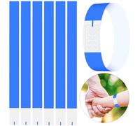 Volumoon 100 Piezas Pulseras para Eventos, Pulseras Identificativas, Pulseras de Papel impermeables, Pulseras de Fiesta Discoteca Pulseras de Entrada, Coloridas Pulseras para Eventos Ferias(Azul)