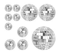 Volumoon 11Piezas Bola de Discoteca para Colgar,Bolas de Espejo Colgantes Plateadas,Bola Discoteca Deco Bola de Disco,Bola de Espejo para Decoración del árbol de Navidad,Decoración Comparación