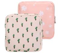 volumoon 2 Piezas Bolsa para Guardar Compresas, Bolsa de Almacenamiento Reutilizables con Cremallera, Bolsa de Menstruación Sanitarias, Bolsa de Períodos Portátil de Niñas Y Mujeres
