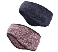 volumoon 2 Piezas Cinta Pelo Deporte Invierno, Diadema Deportiva para Hombres y Mujeres, Calentador de Orejas Elástico, Banda de Pelo Térmico Antideslizante para Correr Fitness Ciclismo Esquí