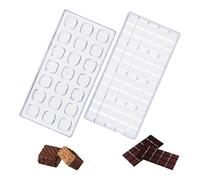 volumoon 2 Piezas Molde de Chocolate, Moldes de Tableta de Chocolate, Forma de Chocolate de Caramelo DIY, Moldes de Policarbonato Reutilizables para Chocolates, Cubitos de Hielo, Bombones