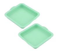 Volumoon 2 Piezas Molde Silicona Para Tartas - Cuadrado, Antiadherente Para Horno, Reutilizable Para Bizcochos, Pasteles en Capas y Tarta de Queso