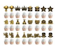 volumoon 24 Piezas Cupcake Topper, Decoración para Tartas de 18 Cumpleaños, Adornos para Cupcakes, Tartas, Galletas, Postres, Decoracion Cupcakes para Fiesta de 18 Cumpleaños para Niños y Niñas