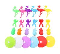 volumoon 24 Piezas Marcadores de Copas, Identificador de Vasos, Marcador Vasos Silicona, marcador copas de vino, marcadores de cristal para copas para Bar Fiesta,Cócteles,Champán,Reuniones Familiares