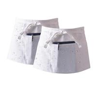 volumoon 2pcs Delantale de Cintura con 3 Bolsillo, Delantale Corto, Delantal de Cocina, Delantal Camarera, Delantal Chefs para Hombre y Mujer Bistro Restaurante Hotel Café Jardinería, Blanco