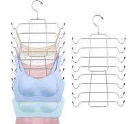 Volumoon 2pcs Perchas para Camisetas Sin Mangas, Colgador de Sujetador, Perchas Metal, Percha Multicapa, Plegable, Percha Ahorro Espacio, para Camisetas Tirantes, Cami, Sujetador, Bañador (Plata)