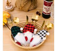 volumoon 3 Pcs Porta Cubiertos Navideños de Fieltro Papa Noel,Bolsita para Cubiertos de Navidad,Cuchillos Tenedores Cucharas Bolsita Vajilla Bolsas Adornos Navideña para Decoración Navidad Cena Mesa