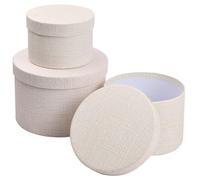 Volumoon 3pcs Caja de Regalo con Tapa Redonda, Caja Regalo Carton, Caja de Embalaje de Regalo, Caja de Papel Regalo para Día de San Valentín Bodas Cumpleaños Envoltura de Presenta (Blanquecino)