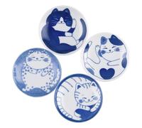 volumoon 4 Piezas Cuencos Aperitivos, Mini Cuencos de Cerámica para Especias, Cuenco Apilable, Redondos Plato de Salsa de Soja, Bol para Salsa Fría, Especias, Aperitivos, Sushi, Postres