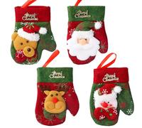 volumoon 4 Piezas Porta Cubiertos Navidad, Decoración de Mesa Navideña para Cuchillos, Tenedores y Cucharas, Bolsitas para Cubiertos Navidad para Hogares, Hoteles, Fiestas y Centros Comerciales