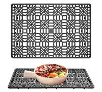 volumoon 40x27 cm Alfombrilla de Silicona para Fregadero,Plegable Antideslizante Protector Fregadero Cocina,Alfombrilla Escurreplatos,para Proteger la Pila y la Vajilla (Gris Oscuro)