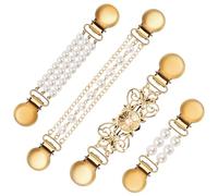 Volumoon 4Pcs Clip de Cardigan Vintage, Clips de Chal, Clips de SuéTer, Clips de Suéter Perla, Clips de Broche de Camisa de Vestir para Mujeres Niñas