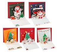 volumoon 5 Piezas Tarjetas de Navidad 3D Pop-Up, Tarjetas Navideñas con Sobres, Tarjetas de Felicitación de Navidad, Felicitaciones de Navidad, Tarjetas Navideñas Regalos para Niños Amigos Familia