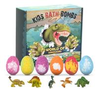 Volumoon 6 Piezas Bombas de Baño con Juguete Sorpresa Dinosaurio, Set de Regalo de Bolas de Baño, Efervescentes de Bombas Baño, Sales de Baño Spa Baño de Burbujas, Regalo de Cumpleaños Niños y Niñas