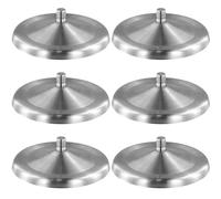 Volumoon 6 Piezas Tapa De Taza De Acero Inoxidable, 9.5 cm De Diámetro, Reutilizable y Redonda para Café, Cerámica, Cerveza, Copa De Vino, Plateado