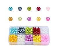 Volumoon 600 Piezas Perlas Artísticas, 6mm Perlas de Imitación, 10 Colores Perlas Redondas para Manualidades, Perlas Plástico para Hacer Pulseras y Collares Joyas Bisuteria