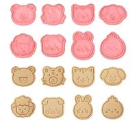 Volumoon 8 Piezas Cortadores de Galletas, Moldes para Galletas, Cortador Galletas Plástico, 3D Moldes Galletas Niños, Molde de Galletas de Dibujos Animados para Fondant Hacer Galletas Bricolaje (A)