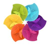 Volumoon 8 Piezas Tapa de Taza de Silicona, Tapa de Taza Creativa Mariposas, Silicona Grado Alimentario Tapas, Reutilizable Cubiertas Silicona Tazas para Café, Tazas, Vasos para Beber (6 Colores)