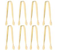 volumoon Alicates para Hielo, 8 Piezas Pinzas de Azúcar de Acero Inoxidable, Mini para Servir Pinzas de Cocina, Pinzas Pequeñas de Metal para Galletas, Barbacoa, Catering (11 × 1.6 cm, Dorado)