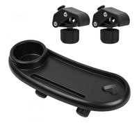 Volumoon Bandeja para Cochecito, Portavasos Extraíble 3 en 1, Fuerte Calidad con 2 Clips Ajustables, Bandeja Universal para Cochecito, para Exteriores, Portavasos y Teléfono Móvil
