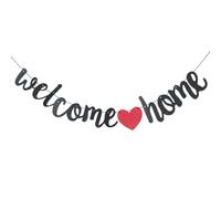 Volumoon Banderines Decoraciones de Bienvenida a Casa, Banner Welcome Home Banner de Papel, Guirnalda Welcome Home, Pancarta de Bienvenida a Casa para Decoración del Hogar Fiesta Familiar Reunión