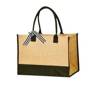 volumoon Bolsa de Yute, Bolsa Portátil de Yute Natural, Bolso Personalizado Mujer, Bolsa de Playa, Gran Capacidad Tote Bag, Bolsa de Compras Reutilizable for Women, Holiday 43 x 30 x 20 CM (B)