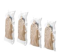 Volumoon Bolsas Al Vacio Ropa para Colgar, 4 Piezas Bolsas de Vacío Que Ahorran Espacio Para Ropa, Trajes, Vestidos, Abrigos o Chaquetas, Organizador de Armario Transparente