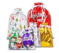 Volumoon Bolsas Regalo Navidad Grandes, Bolsas de Regalo con Cordón de Navidad,Bolsas Navideñas para Dulces, Bolsas para Galletas de Navidad, Bolsas de regalo para los regalos de la fiesta de Navidad
