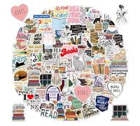 Volumoon Bookish - Lote de 100 pegatinas estéticas para libros, pegatinas de lectura, pegatinas de vinilo para álbumes de recortes, portátiles, botellas de agua, ordenadores, frigoríficos, equipaje