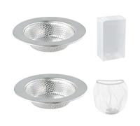Volumoon Coladores de Desagüe, 2 Piezas Colador de Desagüe de Acero Inoxidable, con 100 Pcs Bolsa de Filtro Cara Fregadero, Rejilla Desague Ducha, para Cocina, Ducha, Baño y Lavabo