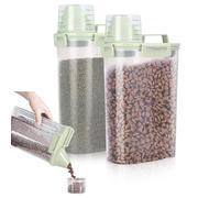 volumoon Contenedor de Cereales, 2 Piezas Recipientes Herméticos con Vaso Medidor Contenedor, Contenedor Hermético de Almacenamiento de Arroz, Recipientes para Alimentos de Plástico para Pasta, Harina