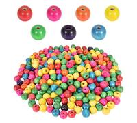 Volumoon Cuentas de Madera Redondas, 400 Piezas, Multicolor, 11×12 mm