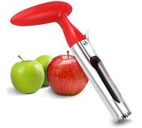 Volumoon Descorazonador de Manzanas, Portátil de Acero Inoxidable, con Mango de ABS Antideslizante, Fácil de Usar y Duradero, Descorazonador de Fruta para Cocina, Peras, Semillas, Cocina, Rojo
