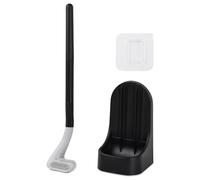 Volumoon Escobillas de Baño, Escobilla de Inodoro y Soporte,Escobilla de Inodoro y Soporte, Cepillo de Inodoro Montado en la Pared para El Hogar,Cepillo Curvo de Silicona para la Limpieza de baño