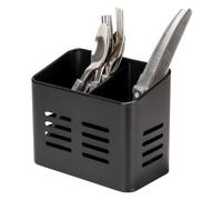 volumoon Escurridor Cubiertos, Soporte para Utensilios, Escurre Cubiertos, Cesta para Cubiertos de Acero Inoxidable, Escurridor de Cubiertos con 2 Compartimentos para Cucharas, Tenedores(Negro)