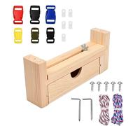 volumoon Fabricante de Pulseras de Plantilla, Plantilla de Pulsera de Madera, Marco de Madera en Forma de U, Herramienta Punto Pulsera DIY Incluye 2 Cuerdas de Paracaídas y 6 Hebillas de Liberación