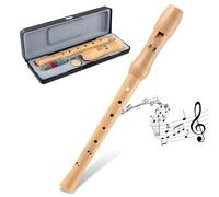 Volumoon Flauta Dulce de Madera Soprano, Flauta Dulce Soprano de Estilo Alemán/Barroca, Flauta Madera con Funda Flauta y Limpiador, para Niños, Adultos, Principiantes (Digitación Barroca)