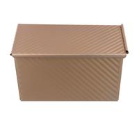 volumoon Forma de Caja con Tapa, Caja para Tostadas, Molde de Pan Ondulado, Caja de Tostadas Antiadherente, Moldes Reposteria, Oro Rosa