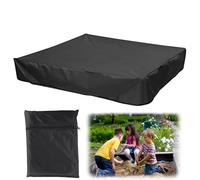 Volumoon Funda Arenero, Cubierta Arenero Infantil con Cordón, Protector Impermeable Arenero Infantil, Plegable Funda de Tela Oxford para Sandbox Funda Piscina Terraza Jardín (Negro, 120*120*20 cm)