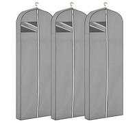 Volumoon Fundas de Ropa a Prueba de Polvo, Funda Ropa Plegable,Gris Bolsas Ropa Almacenaje Fundas de Ropa para Colgar, Bolsa de Traje con Cremallera para Traje Camisa Abrigo o Fiesta