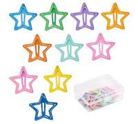 volumoon Horquillas para Pelo Niña Pequeñas, 10 Pz 3cm/3.5cm Pinzas de Pelo Niña Metal, Broches para Cabello Infantil, Clips Pelo Niña Barrettes Colores, Orquillas Pelo para Niña Bebe (Estrella)